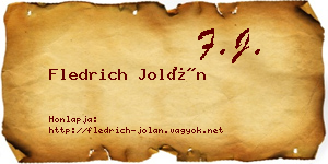 Fledrich Jolán névjegykártya